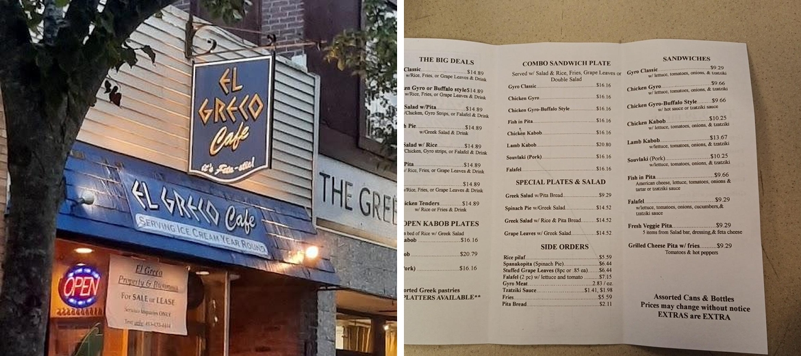 El Greco Menu